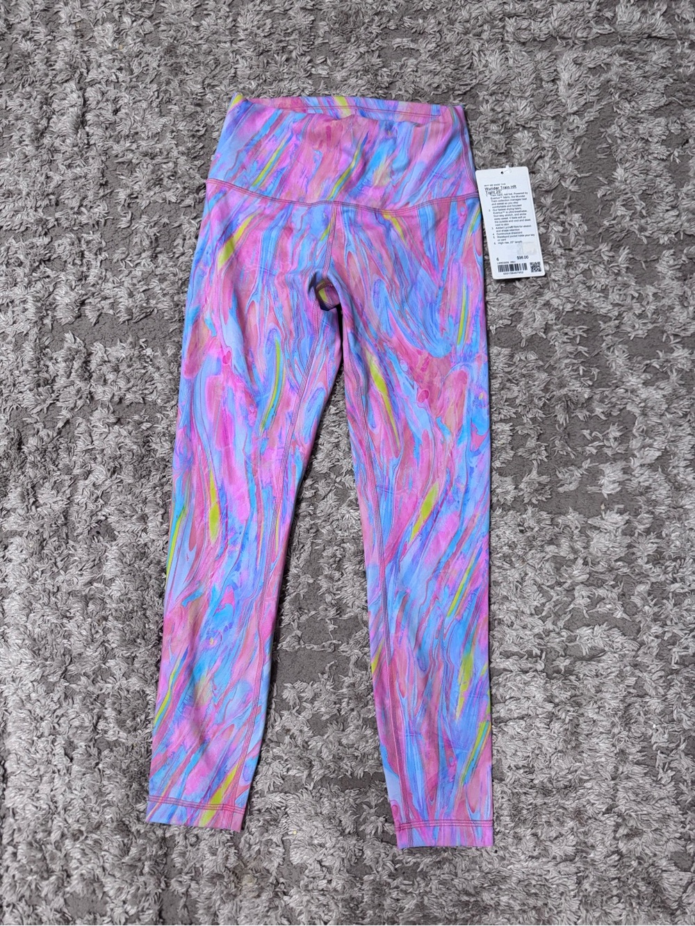 Lululemon Pink Multicolor Marble Leggings